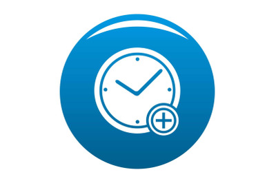 Time plus icon blue vector