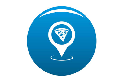 Pizza map pointer icon blue vector