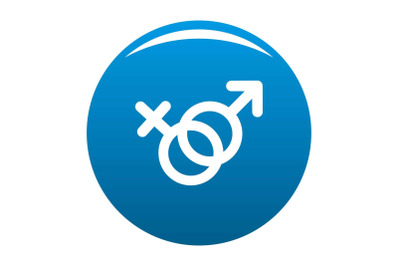 Female and man gender symbol icon blue vector