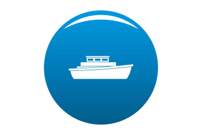 Ship design icon blue vector