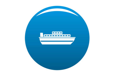 Ship travel cruise icon blue vector