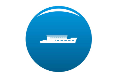 Ship river icon blue vector