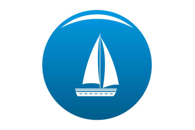 Yacht travel icon blue vector