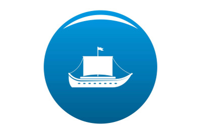 Ship ancient icon blue vector