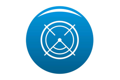 Aim radar icon blue vector