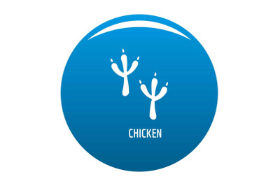 Chicken step icon blue vector