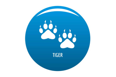 Tiger step icon blue vector