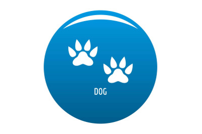 Dog step icon blue vector