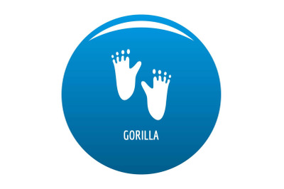 Gorilla step icon blue vector
