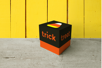 Halloween Candy Corn Trick or Treat Cube Box | SVG | PNG | DXF | EPS