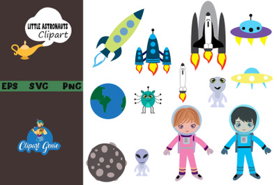 Little Astronauts clipart &amp; SVG