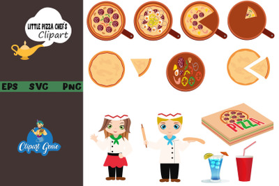 Little Pizza chef clipart &amp; SVG