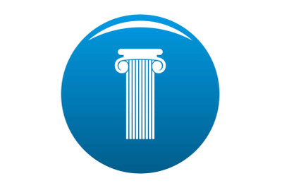 Roman column icon blue vector