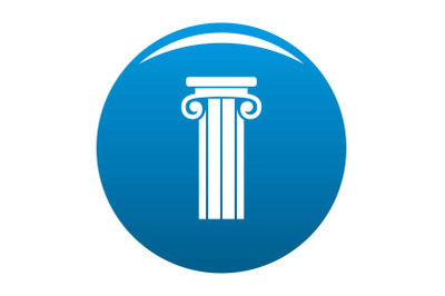 French column icon blue vector