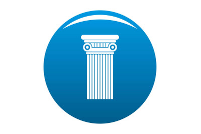 Architectural column icon blue vector