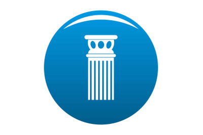Ancient column icon blue vector
