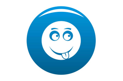 Smile icon blue vector