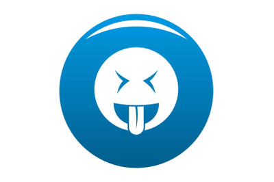 Smile icon blue vector