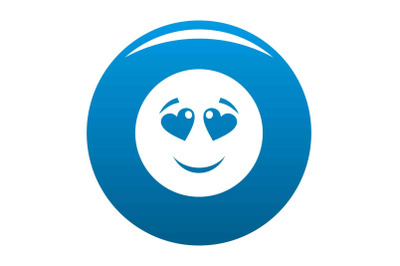 Love smile icon blue vector