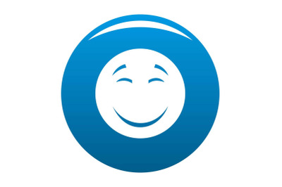 Smile icon blue vector