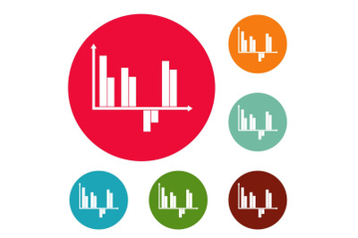 Business diagram icons circle set vector