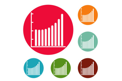 Business diagram icons circle set vector