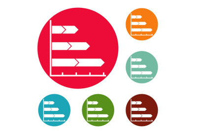 Best graph icons circle set vector