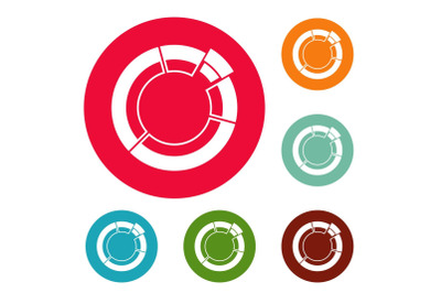 Circle chart icons circle set vector