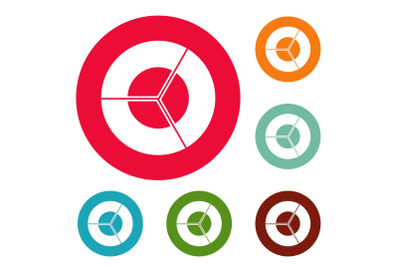 Circle diagram icons circle set vector