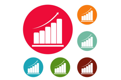 Diagram icons circle set vector