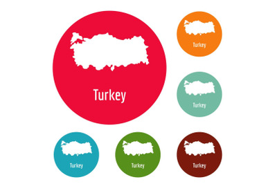 Turkey map in black vector simple