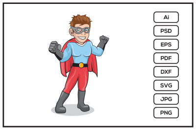 Super hero character Cartoon design illustration