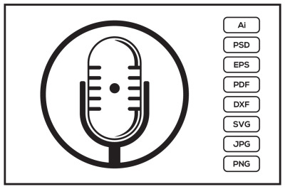 Microphone logo design illustration