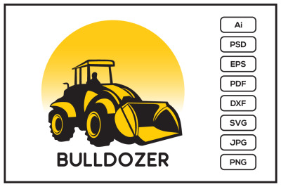 Bulldozer cartoon design illustration