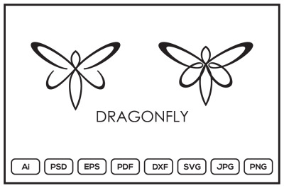 Dragonfly logo design illustration