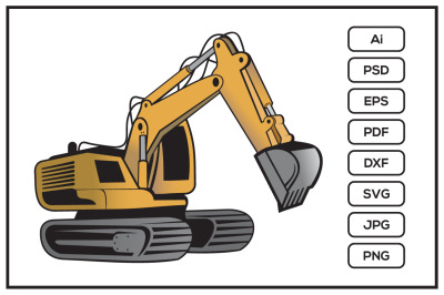 Cartoon excavator design illustration