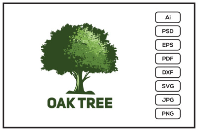 Oak tree logo design illustration