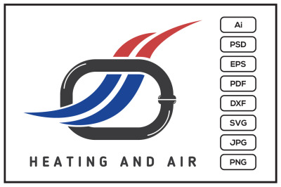 HVAC logo with pipe symbol design illustration