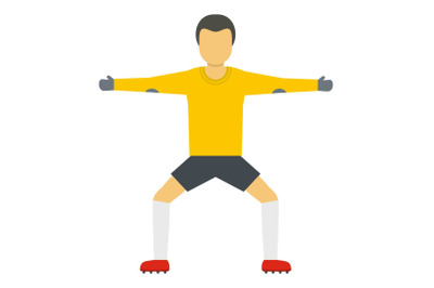 Standing goalkeeper icon, flat style