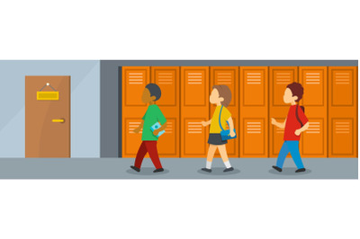 Schoollesson banner, flat style