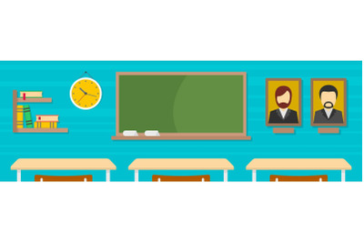 Classroom banner, flat style