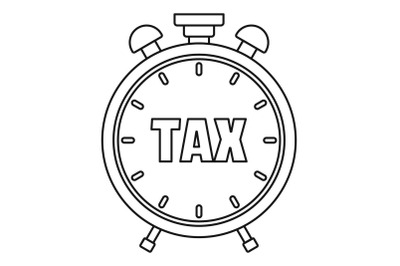 Time tax icon, outline style