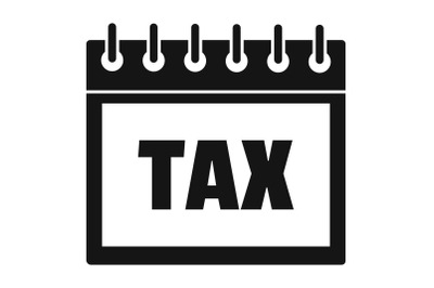Calendar of tax icon, simple style