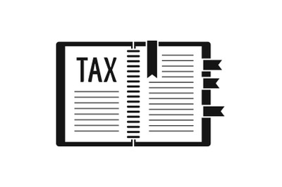 Book of tax icon, simple style