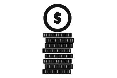 Coin icon, simple style
