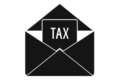 Tax email icon, simple style