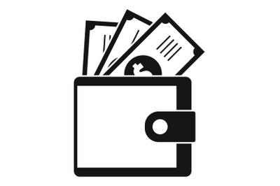 Wallet icon, simple style