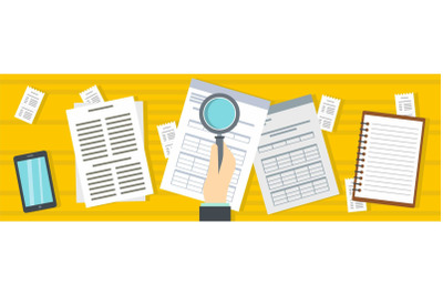 Look at tax banner, flat style