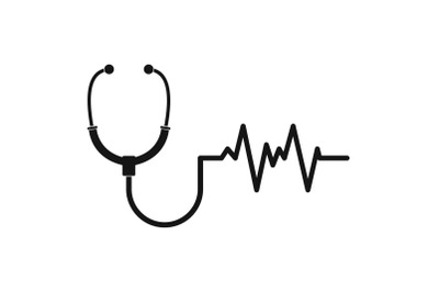 Stethoscope icon, simple style