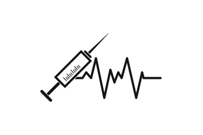 Syringe icon, simple style